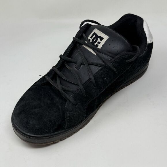 DC Court Model Skate Shoes Mens 13 Black Suede Skateboarding Grunge Fat Tongue - Picture 8 of 16